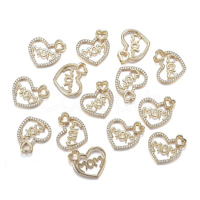 Brass Micro Clear Cubic Zirconia Pendants LS-ZIRC-F120-045G-1