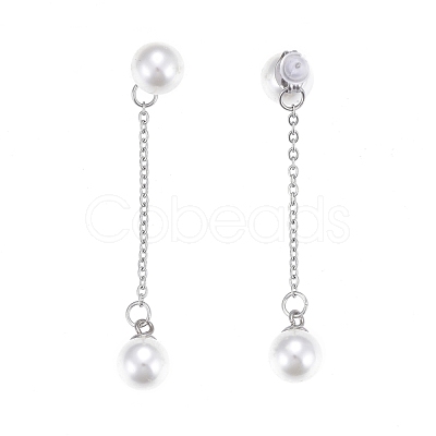 304 Stainless Steel Chain Tassel Earrings EJEW-I248-12-1