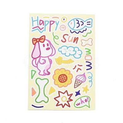8Pcs PVC Self-Adhesive Stickers LS-STIC-L001-03-1
