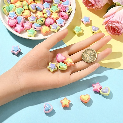 30Pcs 5 Colors Opaque Acrylic Beads SACR-YW0001-88A-1
