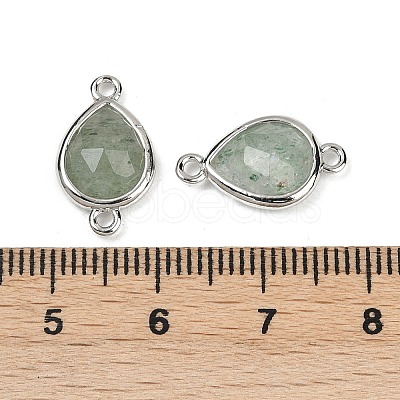 Natural Green Strawberry Quartz Connector Charms G-L514-048G-08-1