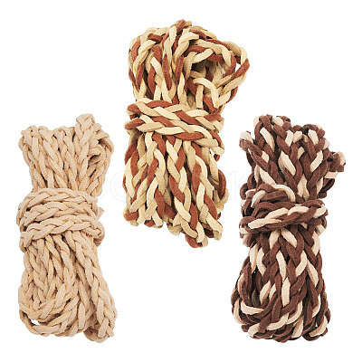 7.5 Yards 3 Colors Braided Flat Faux Suede Cord LW-TA0001-04-1