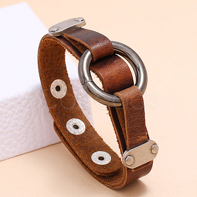 Punk Cowhide Cord Bracelets for Men FS-WGC8E28-01-1