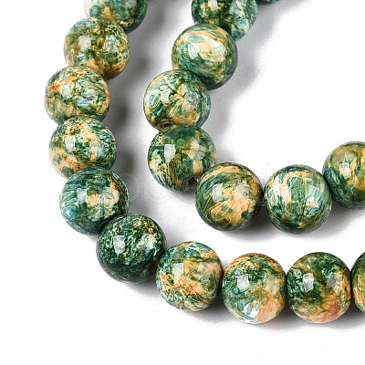 Baking Paint Glass Beads Strands DGLA-N016-8mm-07-1
