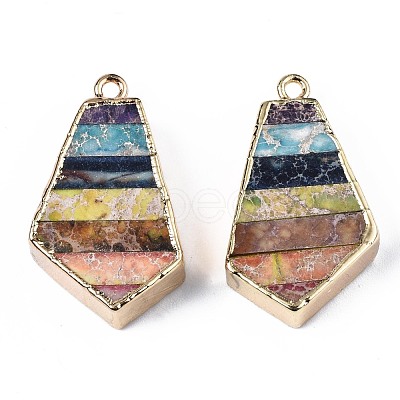 Rainbow Color Natural Imperial Jasper Pendants G-S359-329-1