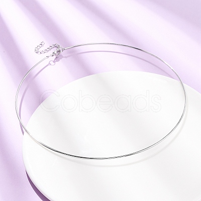 1.5MM 201 Stainless Steel Wire Choker Necklace NJEW-Z098-02P-1