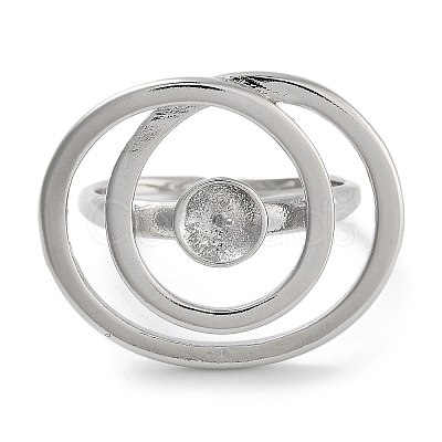Rack Plating Brass Open Cuff Ring Settings KK-Z071-30P-1