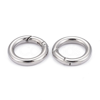 Tarnish Resistant 304 Stainless Steel Spring Gate Rings X-STAS-E055-23-1