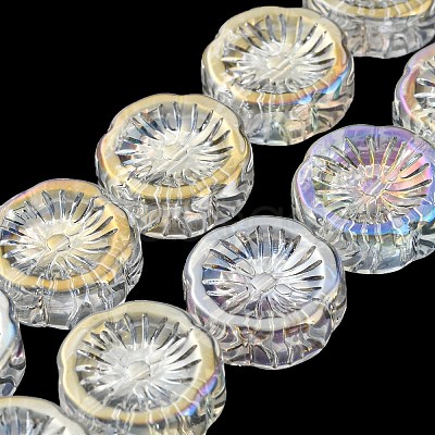 AB Color Plated Electroplate Glass Transparent Beads Strands X-EGLA-G037-10A-AB02-1
