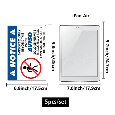 5Pcs Waterproof PVC Warning Sign Stickers DIY-WH0237-028-1
