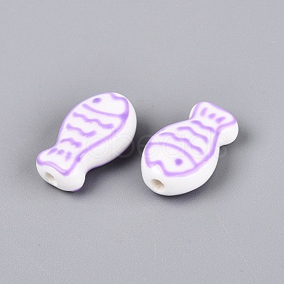 Handmade Porcelain Ceramic Beads PORC-Q005-05F-1