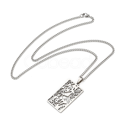Non-Tarnish 304 Stainless Steel Pendant Necklaces NJEW-L118-02P-02-1
