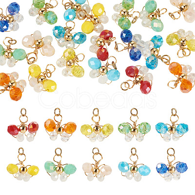 20Pcs 10Colors Glass Beaded Pendants FIND-TA0009-21-1