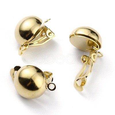 Brass Clip-on Earring Findings KK-O131-03G-B-1