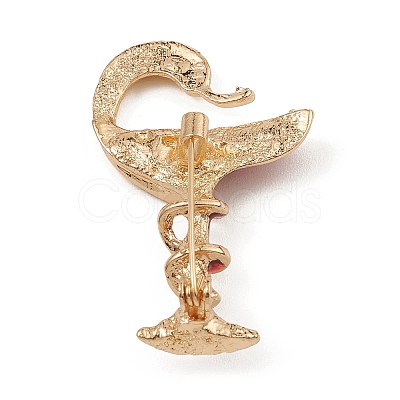 Golden Alloy Enamel Brooch Pin JEWB-Q030-14G-02-1