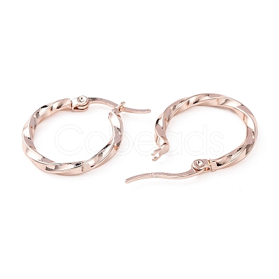 304 Stainless Steel Hoop Earrings STAS-TAC0001-11B-RG-1