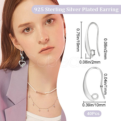 20 Pairs Brass Earring Hooks KK-BBC0016-18-1