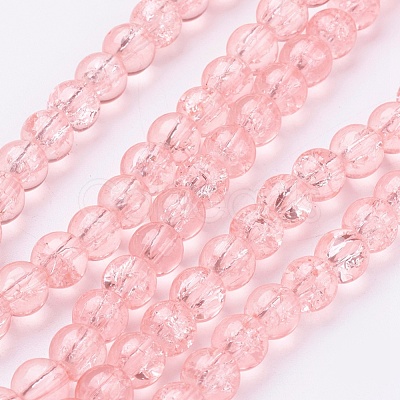 Spray Painted Crackle Glass Beads Strands CCG-Q001-6mm-03-1