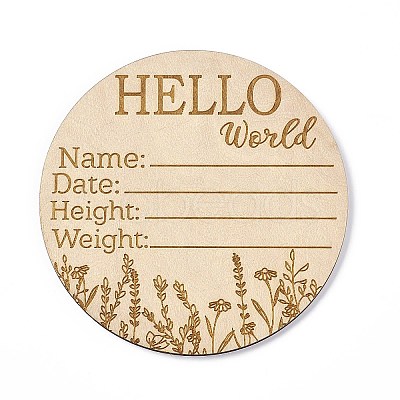 Wooden Hello World Baby Photo Props WOOD-D023-02-1