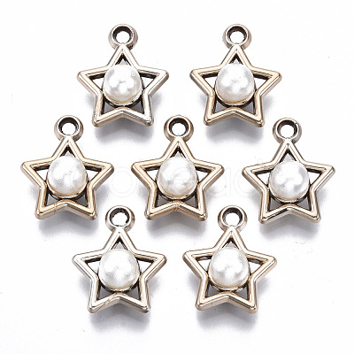 ABS Plastic Imitation Pearl Pendants OACR-R248-002LG-1