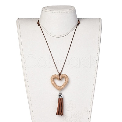 Korean Waxed Polyester Cord Pendants Necklaces NJEW-JN02328-03-1
