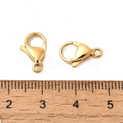 Ion Plating(IP) 304 Stainless Steel Lobster Claw Clasps Hand Polished STAS-AB13-G-01-1