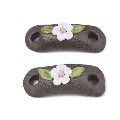 Handmade Porcelain Conector Charms PORC-N004-143A-1