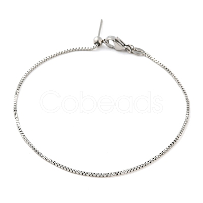 Non-Tarnish 304 Stainless Steel Add a Bead Adjustable Box Chains Bracelets for Women BJEW-M307-01A-P-1