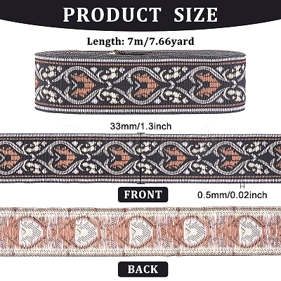 Ethnic style Embroidery Polyester Ribbons OCOR-WH0077-27C-1