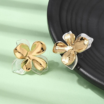 304 Stainless Steel Resin Stud Earrings SA-CBAF6AD-18G-C-1