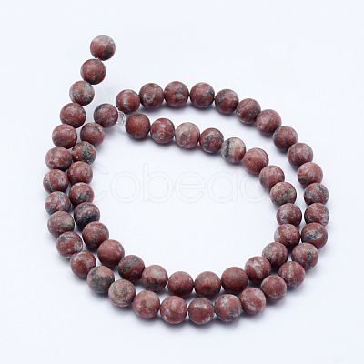 Natural Sesame Jasper/Kiwi Jasper Beads Strands G-F518-23-8mm-1