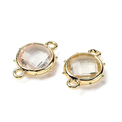 Brass Natural Lemon Quartz Connector Charms KK-Z096-01G-01-1