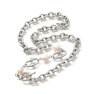 304 Stainless Steel Cable Chain Necklaces NJEW-U031-12P-1