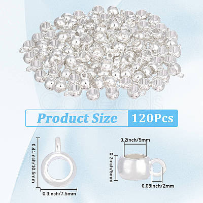 120Pcs Tibetan Style Alloy Rondelle Tube Bails FIND-PA0001-47S-1