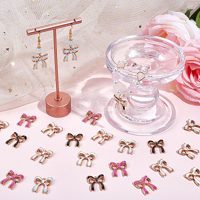 50Pcs 5 Colors Rack Plating Alloy Enamel Pendants ENAM-SC0006-45-1