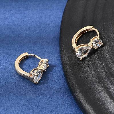 Brass Pave Cubic Zirconia Hoop Earrings KK-CBACA55-17G-1