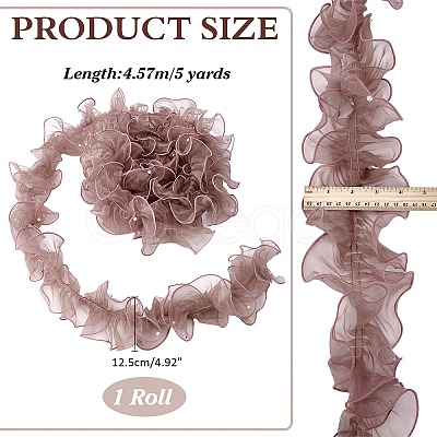 5 Yards Pleated Organza Pleated Lace Ribbon OCOR-PH0004-67B-1