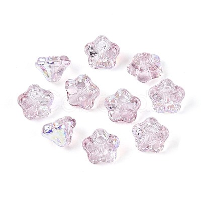 Electroplate Transparent Glass Beads Strands EGLA-N055-03A-08-1