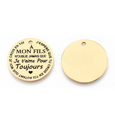 201 Stainless Steel Pendants STAS-T064-37G-31-1