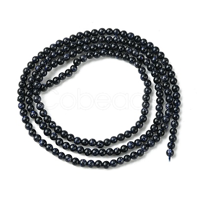 Synthetic Blue Goldstone Beads Strands G-N0200-01D-2mm-1