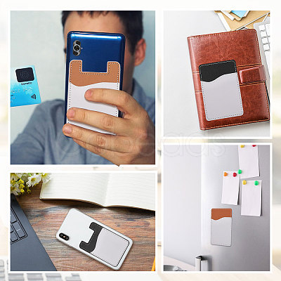 CHGCRAFT 8Pcs 4 Style Sublimation Imitation Leather Phone Card Holder AJEW-CA0003-83-1