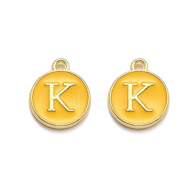 Golden Plated Alloy Enamel Charms ENAM-Q437-13K-1