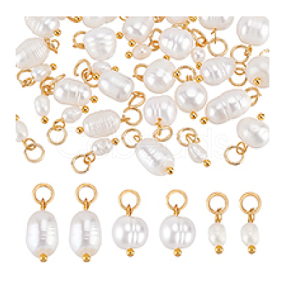 30Pcs 3 Styles Natural Cultured Freshwater Pearl Pendants PALLOY-PH01886-1
