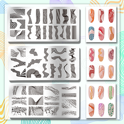 Stainless Steel DIY Nail Art Templates MRMJ-WH0092-030-1