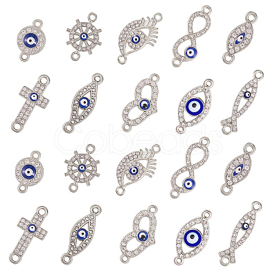 50Pcs 10 Style Alloy Links PALLOY-CJ0001-167-1