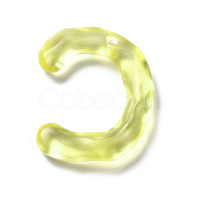 Transparent Resin Alphabet Pendants LS-RESI-C028-02C-1