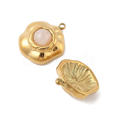 Natural Rose Quartz Pendants STAS-P380-20G-02-1