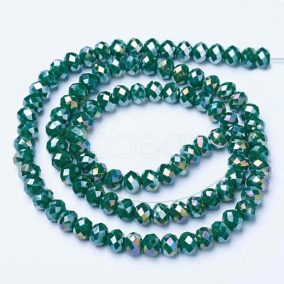 Electroplate Glass Beads Strands EGLA-A034-P6mm-B09-1