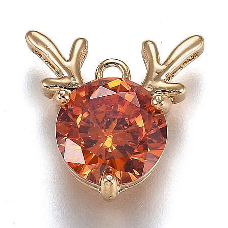 Golden Plated Brass Micro Pave Cubic Zirconia Charms LS-ZIRC-H105-02-1
