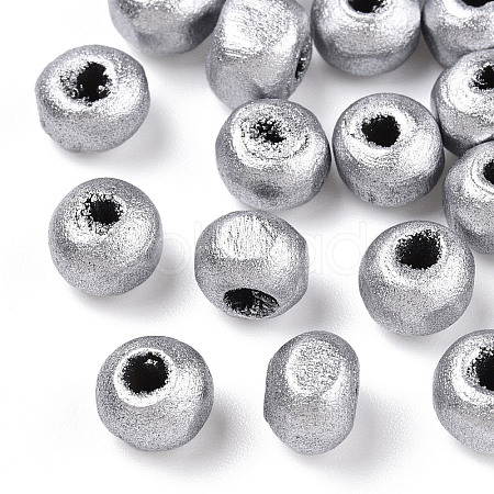 Spray Painted Wood Beads WOOD-Q030-83S-1